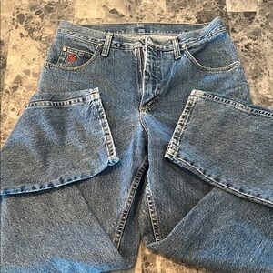 Vintage Womens High Rise Jeans Size 8 Medium Wash Straight Leg Embroidered